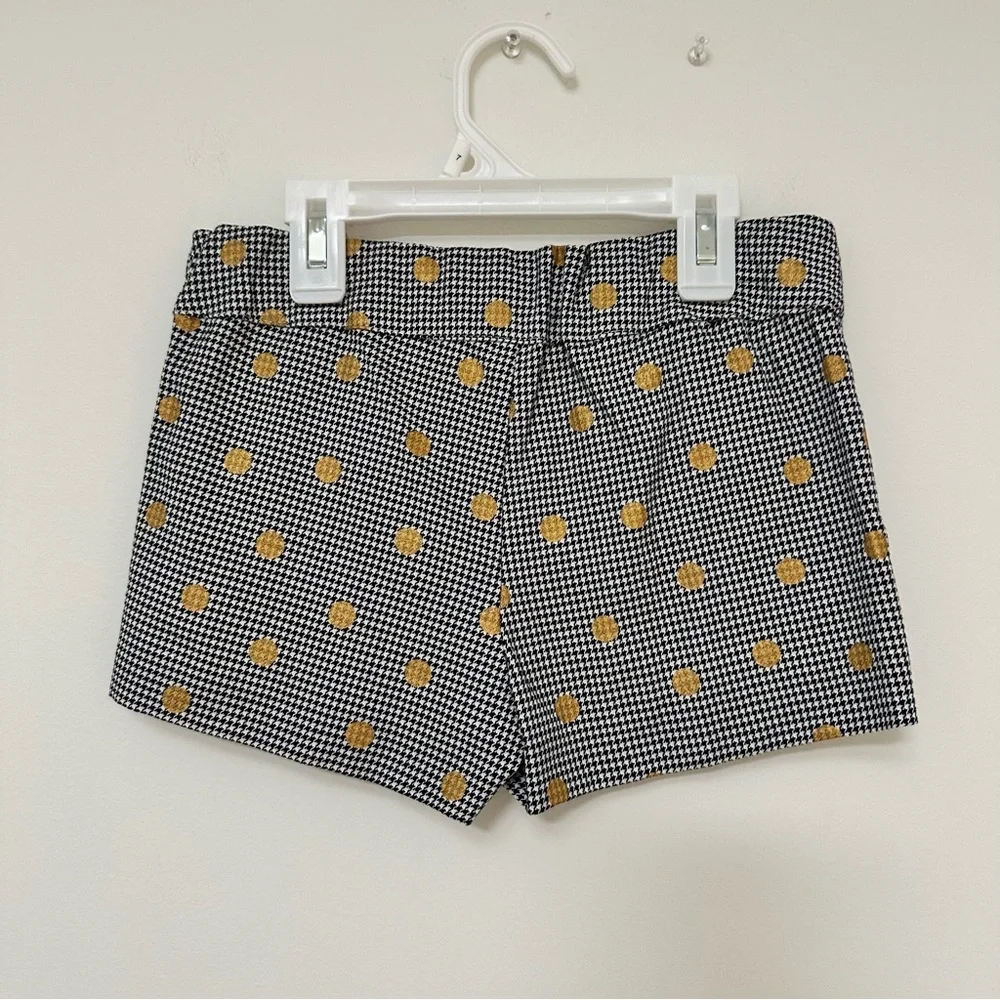 Miranda Girls High-Waist Houndstooth Shorts with Gold Polka Dots Girls size 6